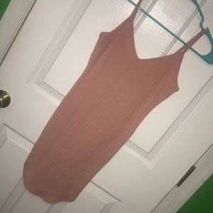 Pink ribbed dress